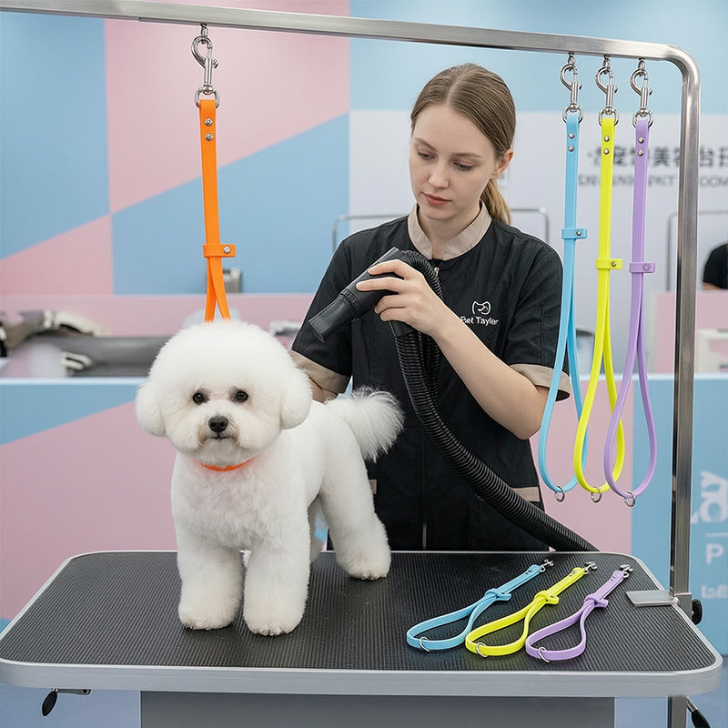 Non‑Slip Dog Bathing Tether Rope – Silicone‑Grip Grooming Table Strap for Secure Pet Restraint