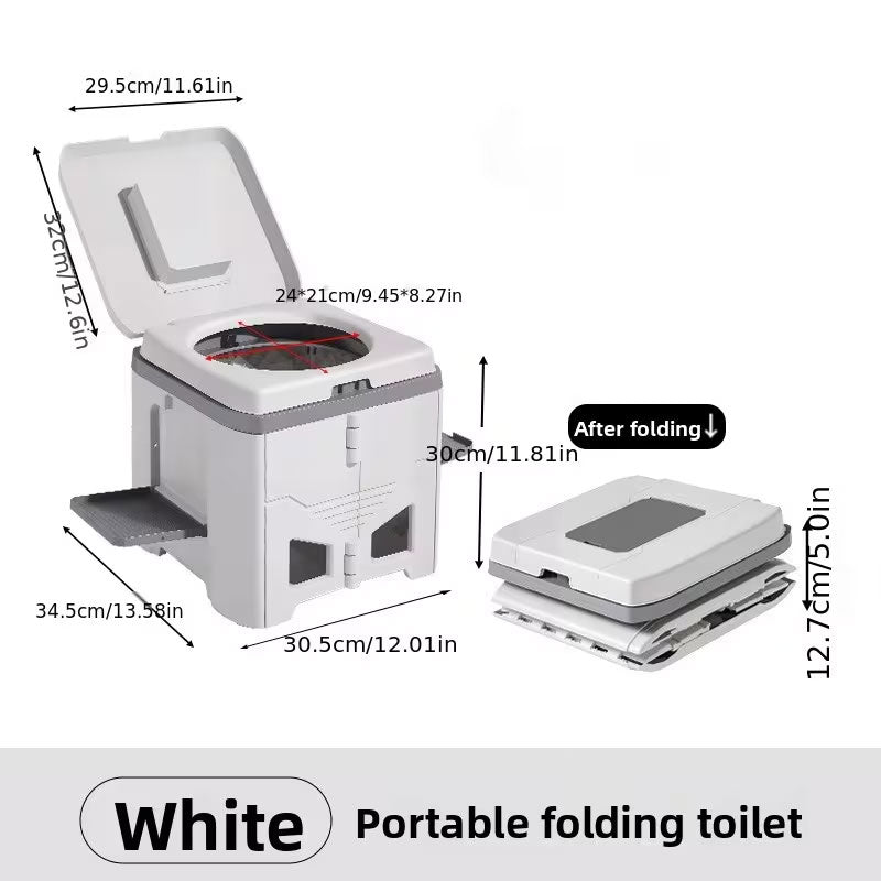 Foldable Portable Toilet for Car & Camping - Emergency Outdoor Stool with Odor-Proof Design, Adult Travel Toilet