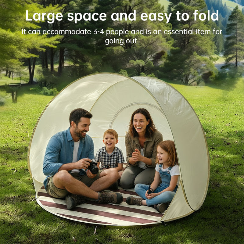 Heavy Duty Beach Tent with Reinforced Poles – Windproof Sun Shelter & UV Protection Canopy for Outdoor Family Use