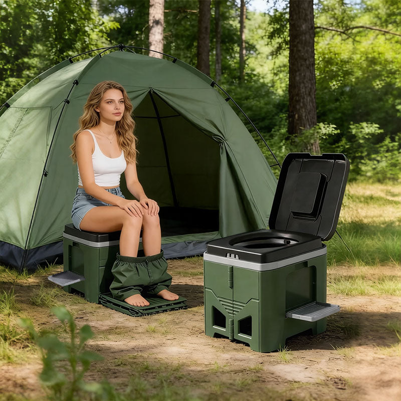 Foldable Portable Toilet for Car & Camping - Emergency Outdoor Stool with Odor-Proof Design, Adult Travel Toilet
