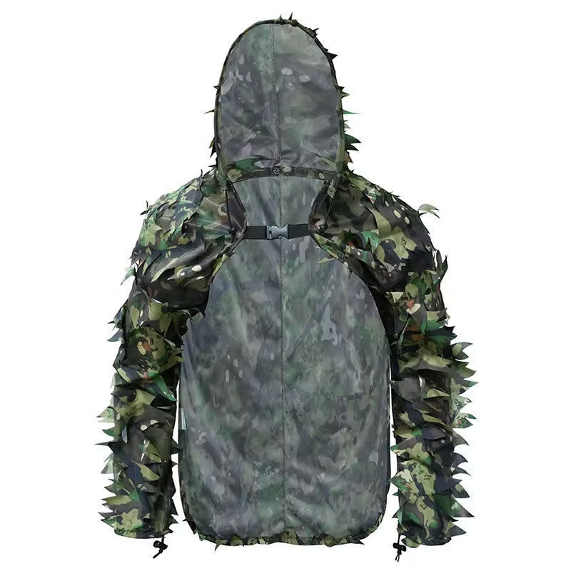 Tactical Ghillie Suit with Hat, Breathable 3D Leafy Sniper Cloak Coat for Hunting, Airsoft, Paintball, CS & Outdoor Wargame
