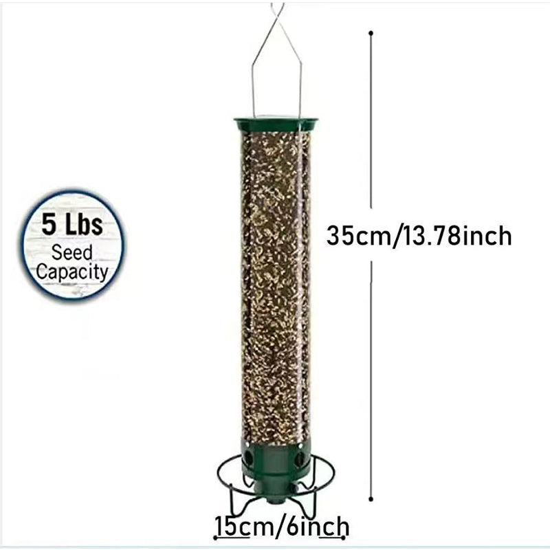 Squirrel-Proof Spinning Bird Feeder, Hanging Weight-Activated Seed Dispenser