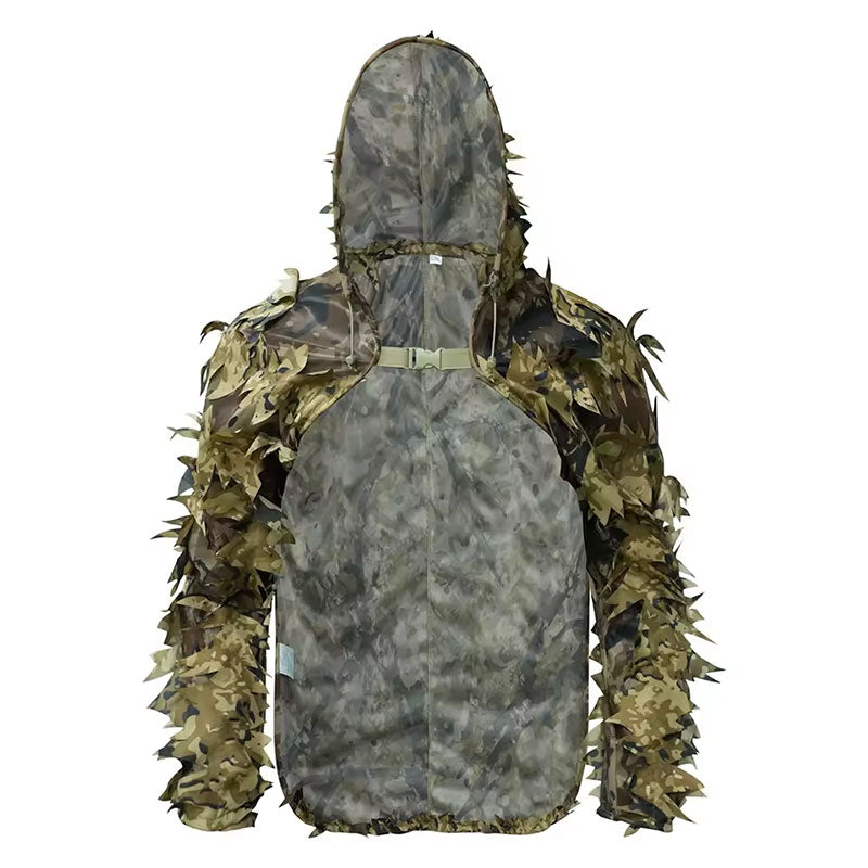 Tactical Ghillie Suit with Hat, Breathable 3D Leafy Sniper Cloak Coat for Hunting, Airsoft, Paintball, CS & Outdoor Wargame