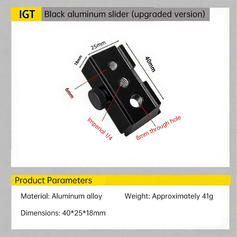 Quick-Slide Clip for IGT Camping Table, Aluminum Alloy Lamp Mount Base for Car Kitchen, Camping, Picnics, Parties
