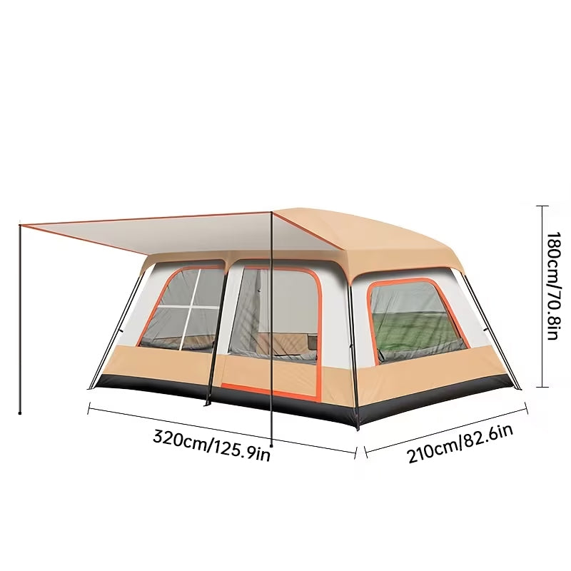 4-6 Person Family Camping Tent, Waterproof Portable Tent with Carry Bag for Car Camping