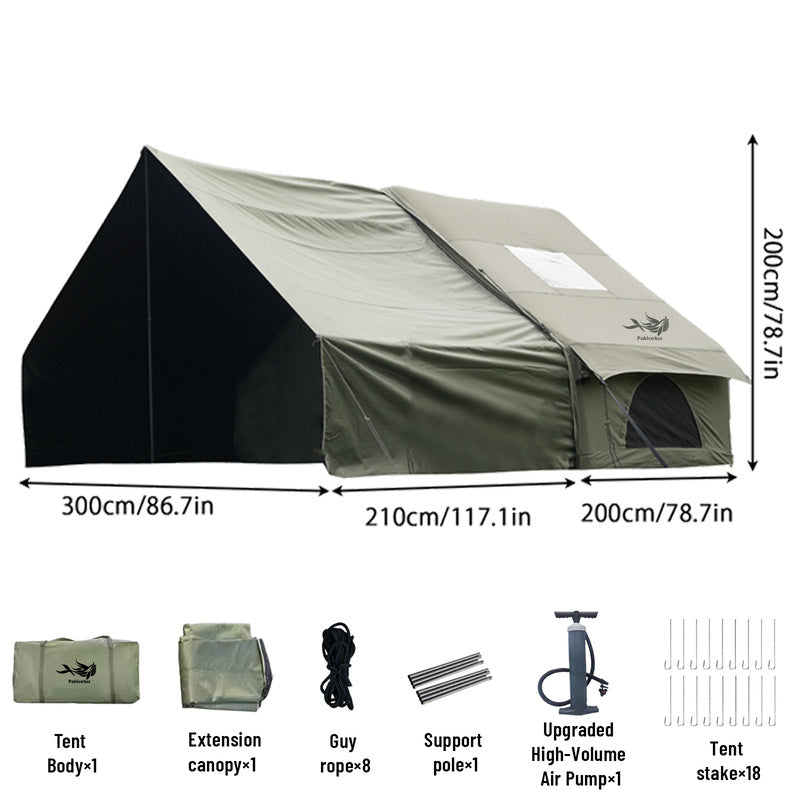 Large Inflatable Glamping Tent with Skylight, Breathable Mesh Air Tent for Summer Camping & Backpacking