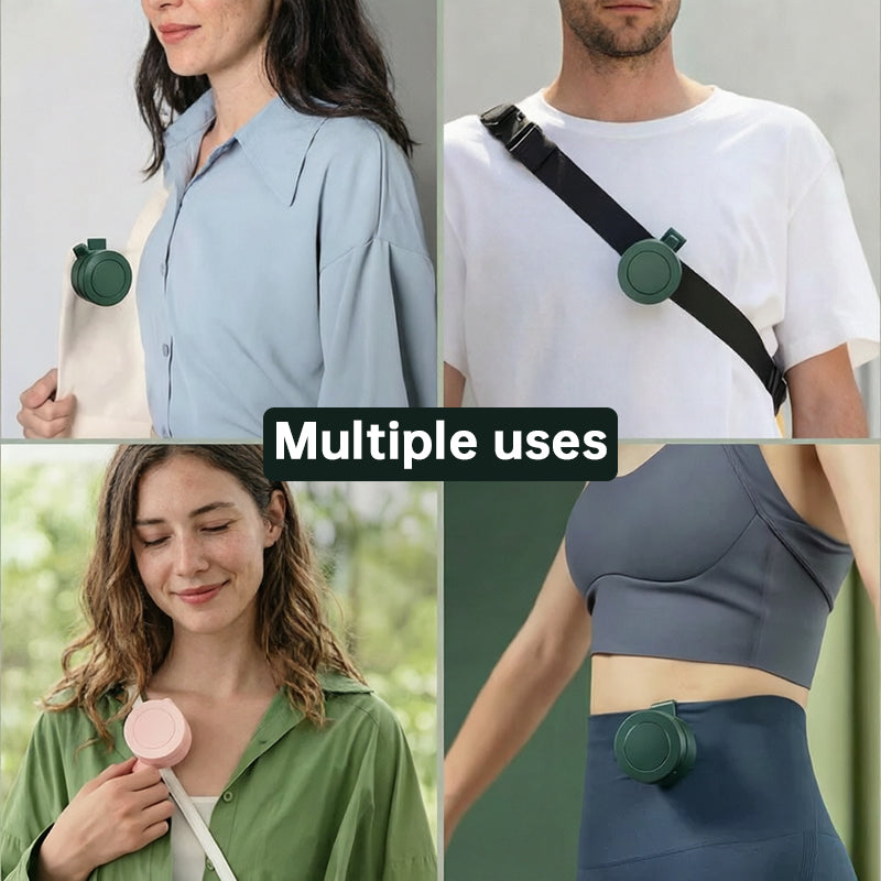Outdoor Clip-On Fan for Camping & Fishing – Portable Bladeless Neck Fan, USB Rechargeable Belt Fan for Hiking & Travel
