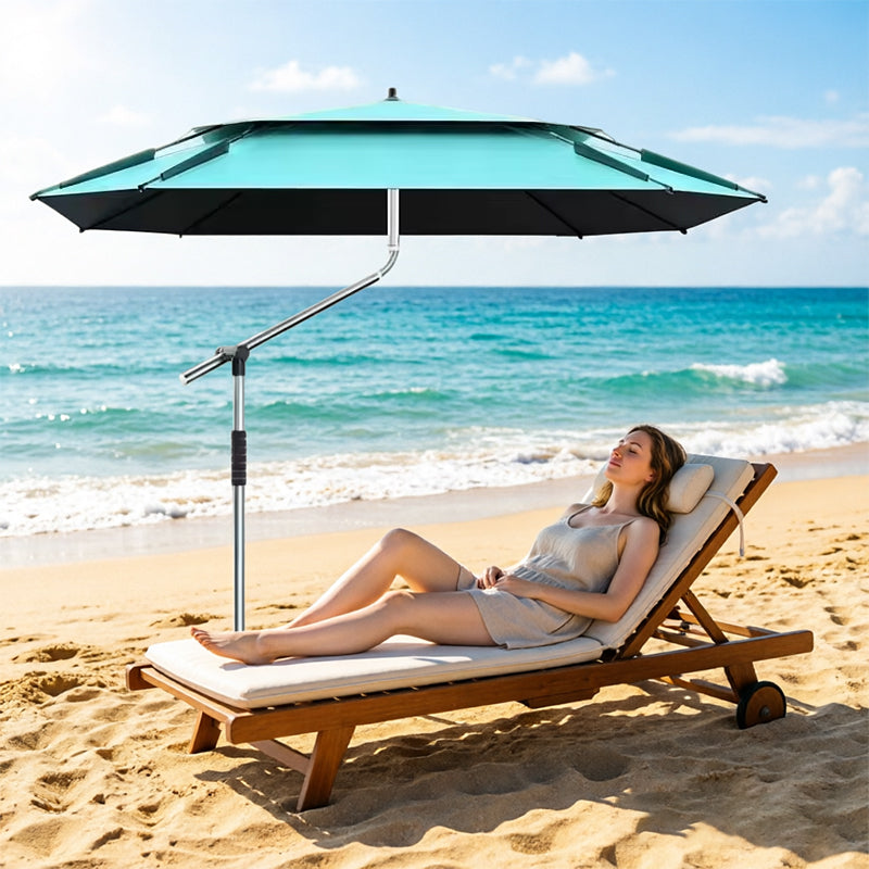 2.0-2.6m Octagonal Fishing Umbrella Portable Beach Sun Shade Camping Parasol UV Waterproof with Carry Bag