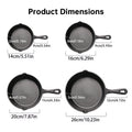 4-Pack Cast Iron Skillet Set – Non-Stick Frying Pans for Induction, Egg & Crepe Pan