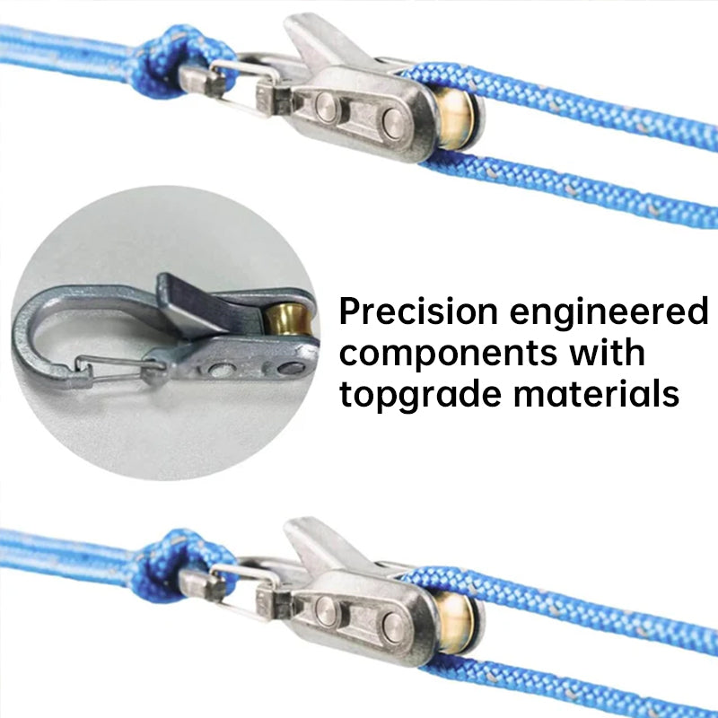 6-Pack Paracord Adjusters, Rope Tightening Tools with Wheels, Camping High-Strength Tighteners & Tarp Straps