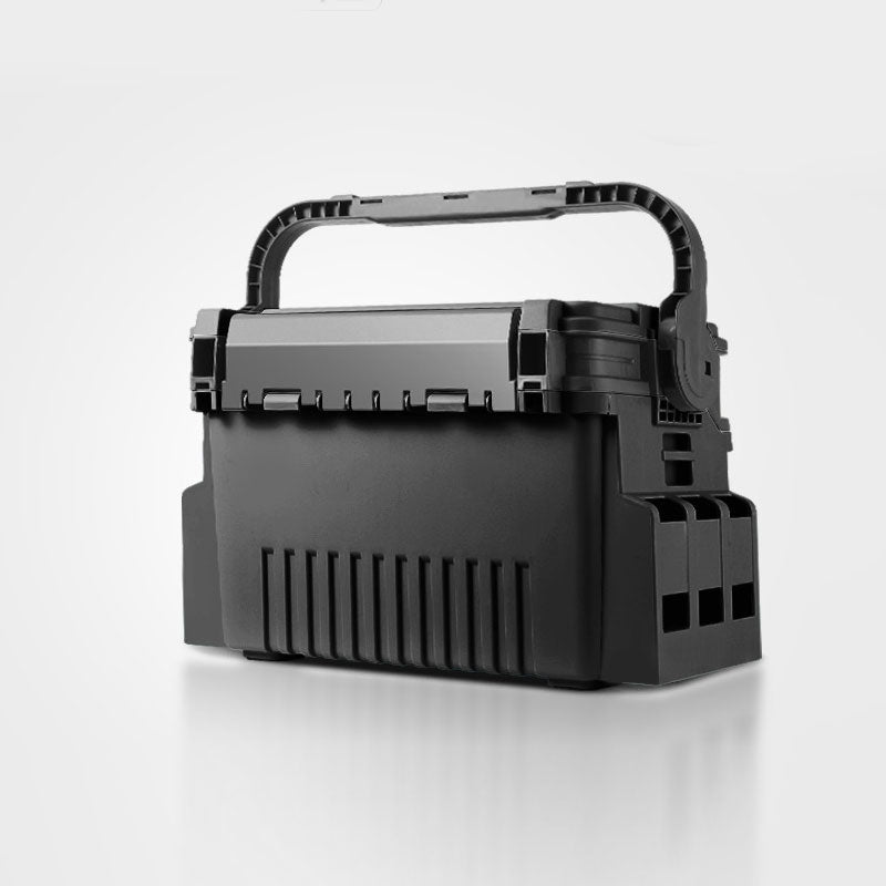 Portable 2-Layer Fishing Tackle Box, Adjustable Compartment Tackle Bag with Rod & Cup Holder