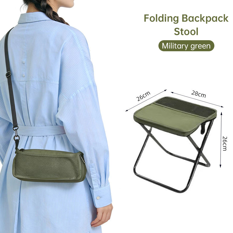 Outdoor Folding Chair, Portable Fishing Chair, Compact Train Stool, Foldable Camping Chair, Mini Camping Bench