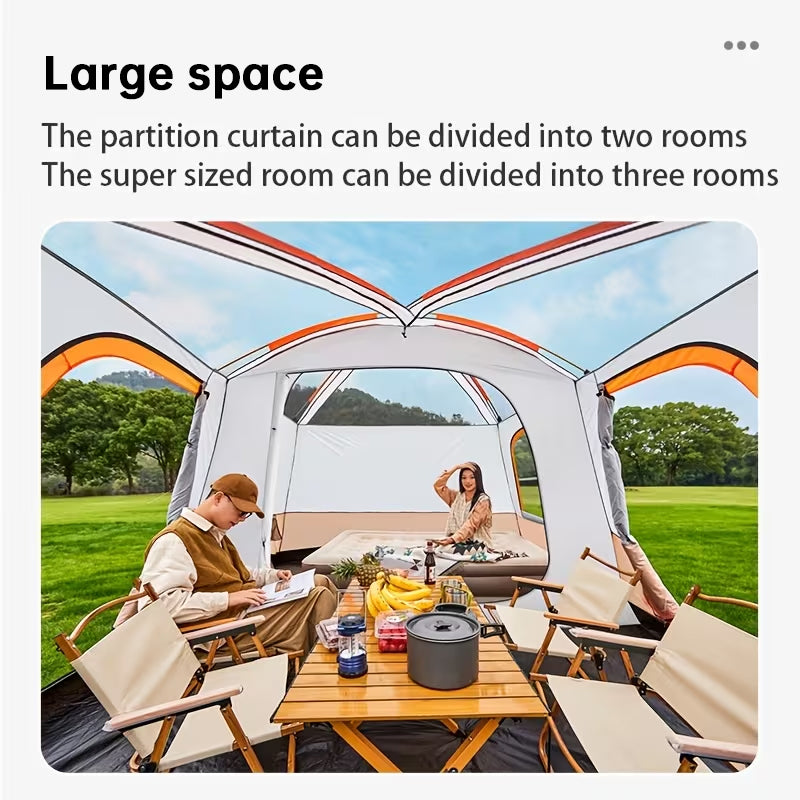 4-6 Person Family Camping Tent, Waterproof Portable Tent with Carry Bag for Car Camping