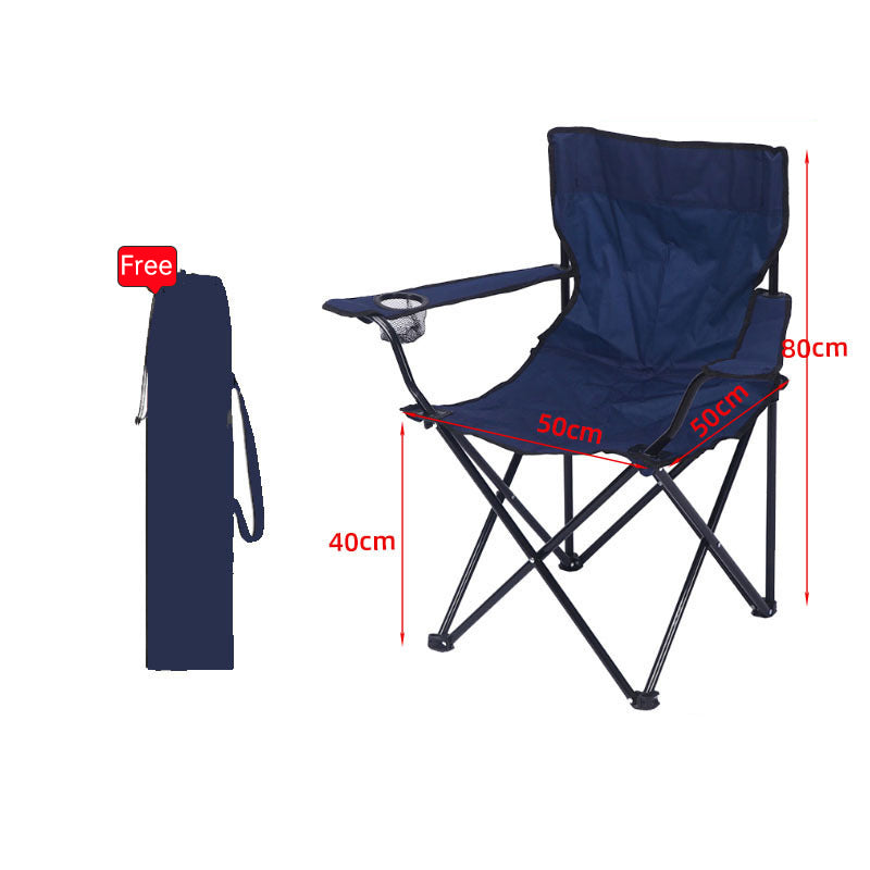 Portable Folding Camping Chair - 50x50x80cm Fishing Seat, Lightweight & Sturdy, Holds Up to 130kg, Easy to Carry