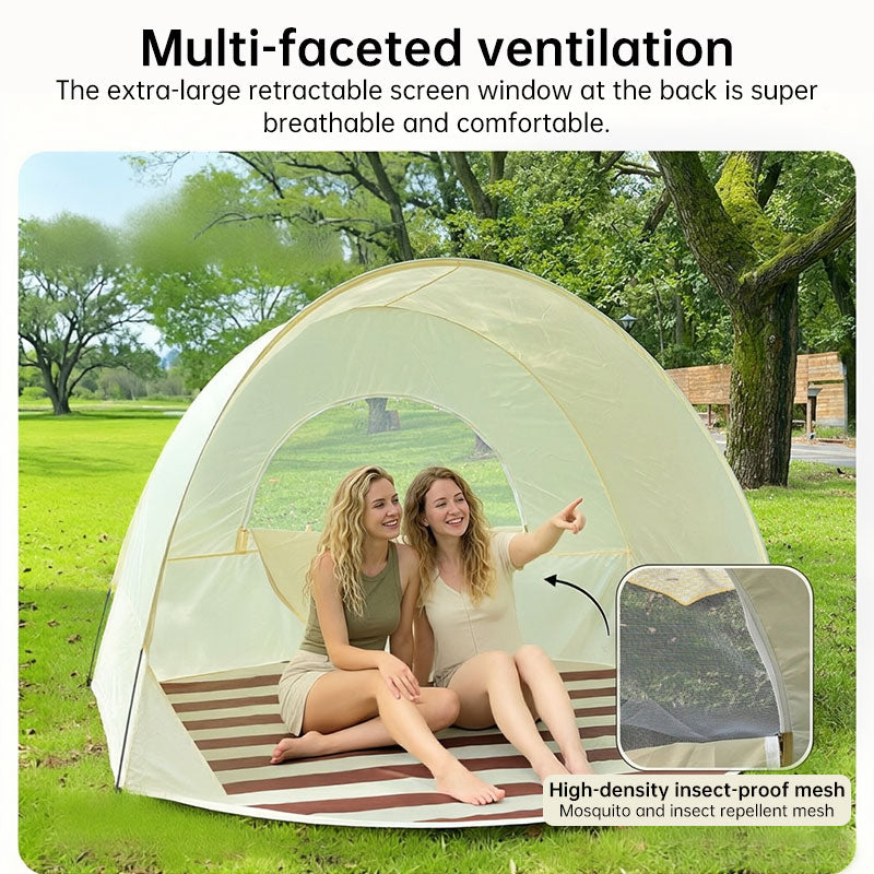 Heavy Duty Beach Tent with Reinforced Poles – Windproof Sun Shelter & UV Protection Canopy for Outdoor Family Use