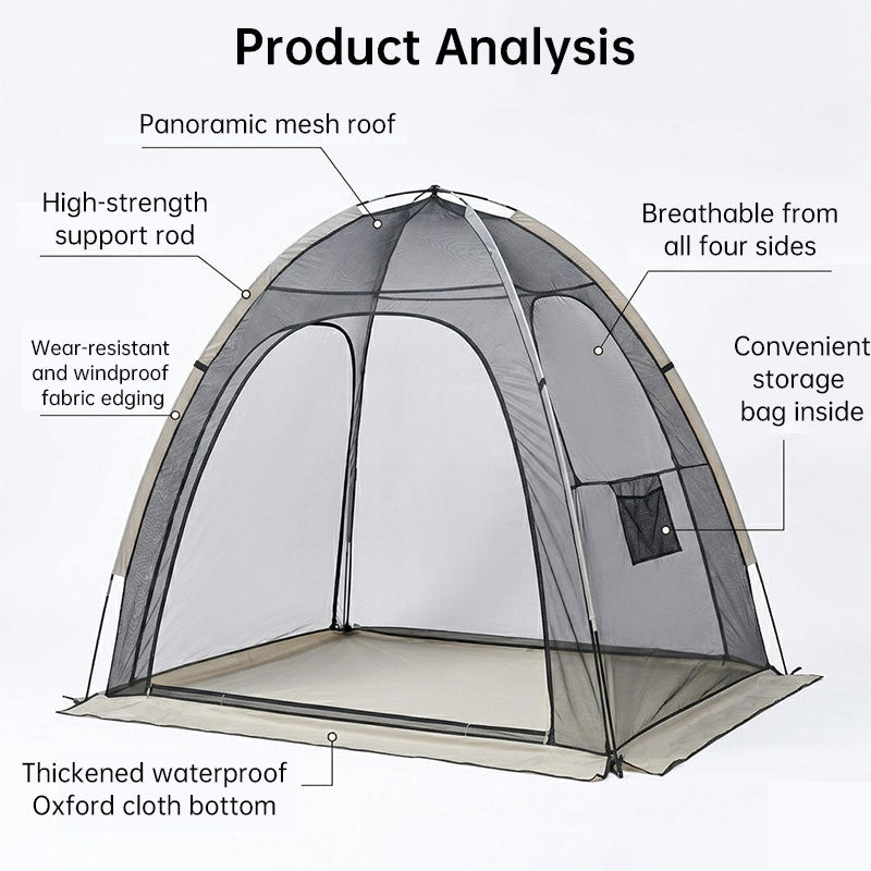 Cool Mesh Tent with Mosquito-Proof Design — Double-Sized Anti-Insect Screen Canopy for Weekend Outdoor Relaxation