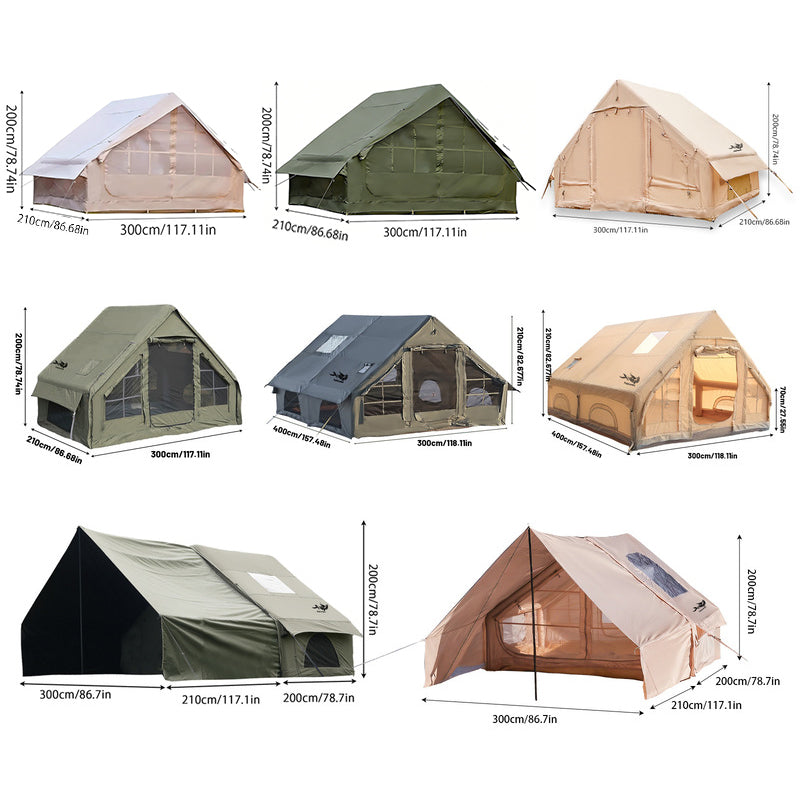 Large Inflatable Glamping Tent with Skylight, Breathable Mesh Air Tent for Summer Camping & Backpacking
